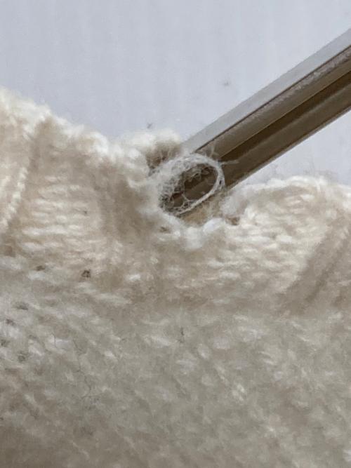 POLO RALPH LAUREN（ポロ・ラルフローレン）POLO RALPH LAUREN (ポロ・ラルフローレン) ウールカシミヤフリルニット ホワイト サイズ:SIZE XSの古着・服飾アイテム