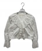 Dot and Stripes CHILD WOMANドットアンドストライプス チャイルドウーマン）の古着「ブロードレースブラウス」｜ホワイト