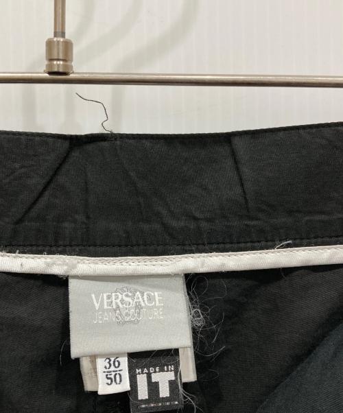 VERSACE JEANS COUTURE（ヴェルサーチ ジーンズクチュール）VERSACE JEANS COUTURE (ヴェルサーチ ジーンズクチュール) ワイドスラックス ブラック サイズ:36の古着・服飾アイテム
