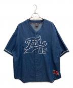 FUBUフブ）の古着「デニムベースボールシャツ」｜インディゴ