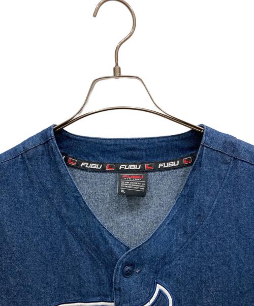 FUBU（フブ）FUBU (フブ) デニムベースボールシャツ インディゴ サイズ:XLの古着・服飾アイテム