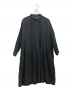 ICHI Antiquitesイチアンティークス）の古着「リネンシャツワンピース」｜ブラック