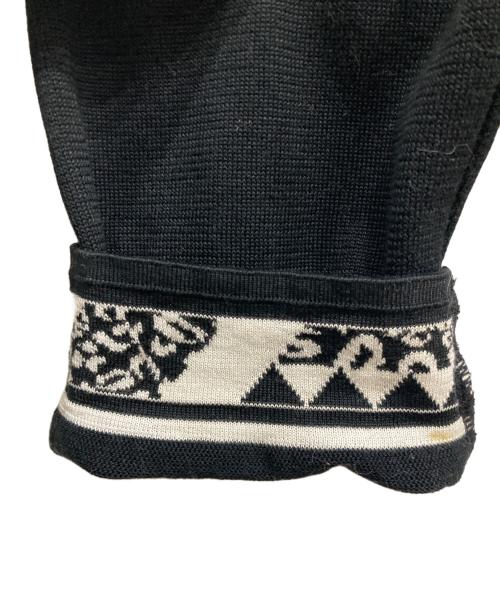 LEONARD（レオナール）LEONARD (レオナール) 総柄ジップニット ブラック×ホワイト サイズ:SIZE LLの古着・服飾アイテム