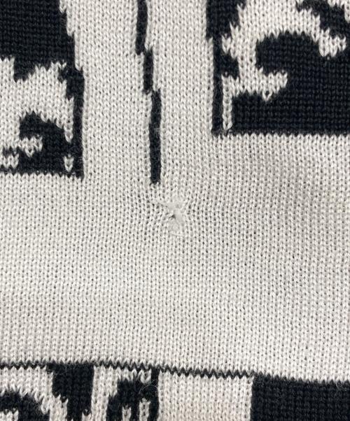 LEONARD（レオナール）LEONARD (レオナール) 総柄ジップニット ブラック×ホワイト サイズ:SIZE LLの古着・服飾アイテム
