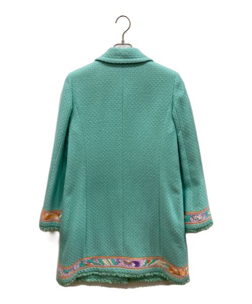 LEONARD（レオナール）LEONARD (レオナール) 金釦ツイードコート グリーン サイズ:40の古着・服飾アイテム