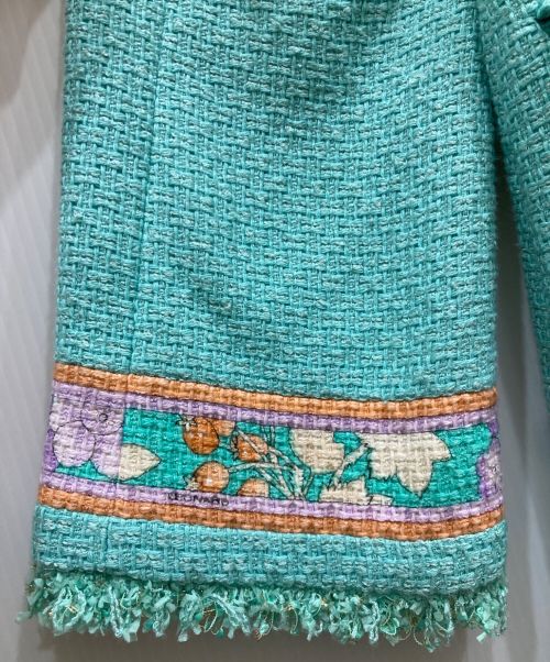 LEONARD（レオナール）LEONARD (レオナール) 金釦ツイードコート グリーン サイズ:40の古着・服飾アイテム