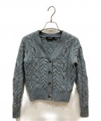 LAUREN RALPH LAURENローレンラルフローレン）の古着「カシミヤ混ケーブルニットカーディガン」｜ブルー