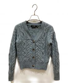 LAUREN RALPH LAUREN（ローレンラルフローレン）の古着「カシミヤ混ケーブルニットカーディガン」｜ブルー