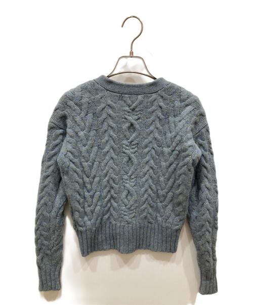 LAUREN RALPH LAUREN（ローレンラルフローレン）LAUREN RALPH LAUREN (ローレンラルフローレン) カシミヤ混ケーブルニットカーディガン ブルー サイズ:XXSの古着・服飾アイテム