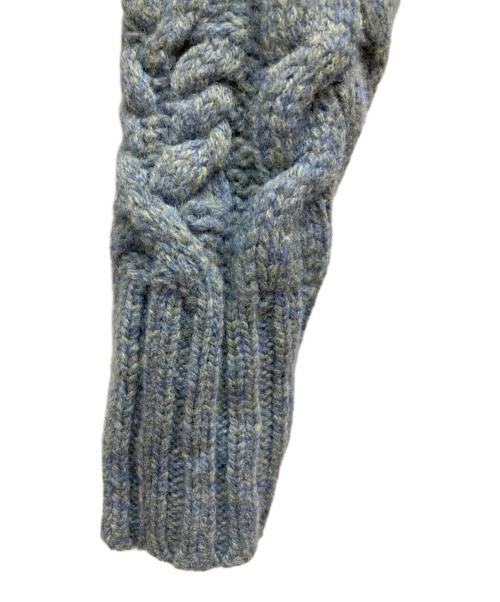 LAUREN RALPH LAUREN（ローレンラルフローレン）LAUREN RALPH LAUREN (ローレンラルフローレン) カシミヤ混ケーブルニットカーディガン ブルー サイズ:XXSの古着・服飾アイテム