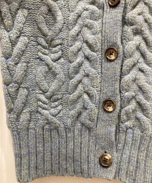 LAUREN RALPH LAUREN（ローレンラルフローレン）LAUREN RALPH LAUREN (ローレンラルフローレン) カシミヤ混ケーブルニットカーディガン ブルー サイズ:XXSの古着・服飾アイテム