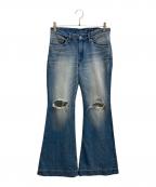 Hysteric Glamourヒステリックグラマー）の古着「KINKY ダメージフレアデニム」｜インディゴ