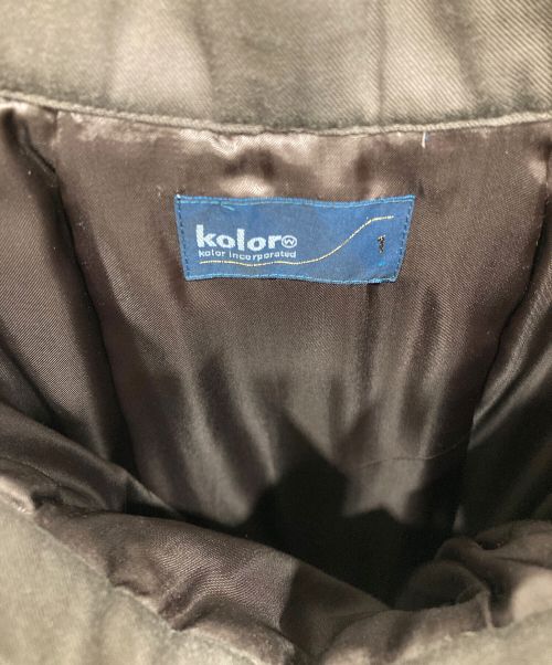 KOLOR（カラー）KOLOR (カラー) マルチパネルプリーツスカート ブラウン×ネイビー サイズ:1の古着・服飾アイテム