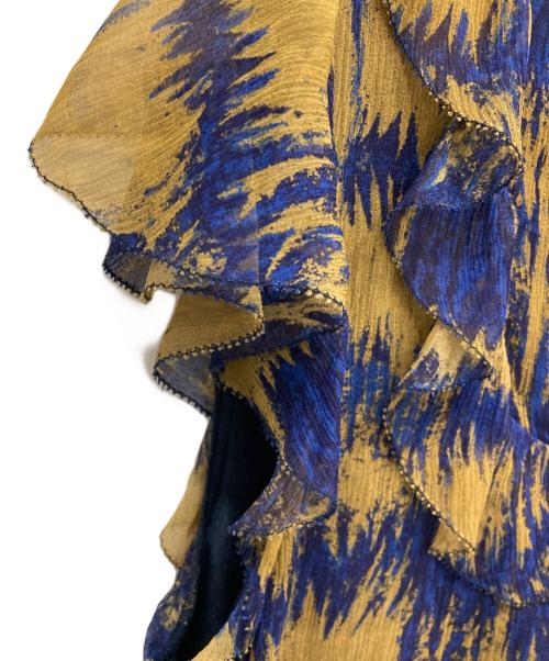 COACH（コーチ）COACH (コーチ) プラッドミニドレス ブルー×ベージュ サイズ:2の古着・服飾アイテム