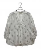 ne quittez pasヌキテパ）の古着「コットンボイル ホイル フラワープリント ブラウス」｜ホワイト