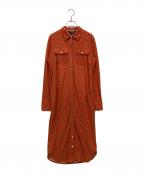 LAUREN RALPH LAURENローレンラルフローレン）の古着「シャツワンピース」｜オレンジ