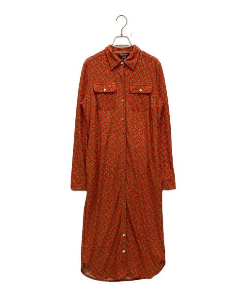 LAUREN RALPH LAUREN（ローレンラルフローレン）LAUREN RALPH LAUREN (ローレンラルフローレン) シャツワンピース オレンジ サイズ:SIZE Mの古着・服飾アイテム
