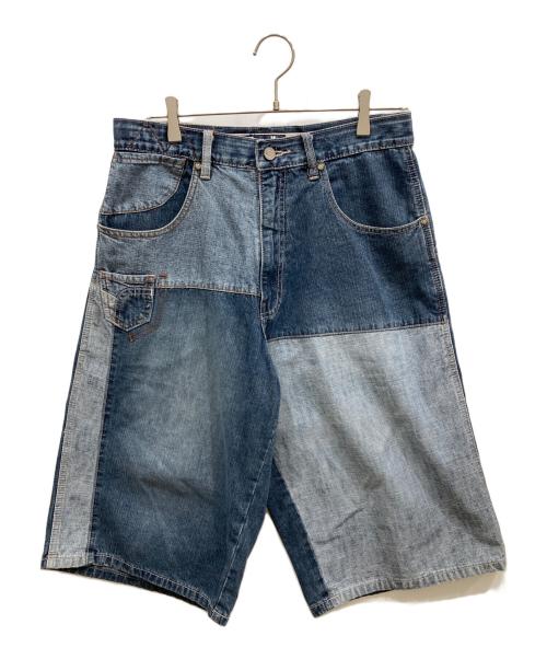 pellepelle（ペレペレ）pellepelle (ペレペレ) パッチワークデニムハーフパンツ インディゴ サイズ:32の古着・服飾アイテム