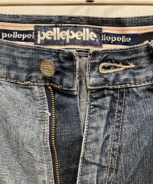 pellepelle（ペレペレ）pellepelle (ペレペレ) パッチワークデニムハーフパンツ インディゴ サイズ:32の古着・服飾アイテム