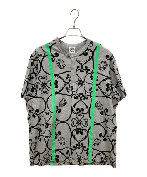 BILLIONAIRE BOYS CLUB（ビリオネアボーイズクラブ）BILLIONAIRE BOYS CLUB (ビリオネアボーイズクラブ) ペイズリーヘンリーネックTシャツ グレー サイズ:SIZE XXLの古着・服飾アイテム