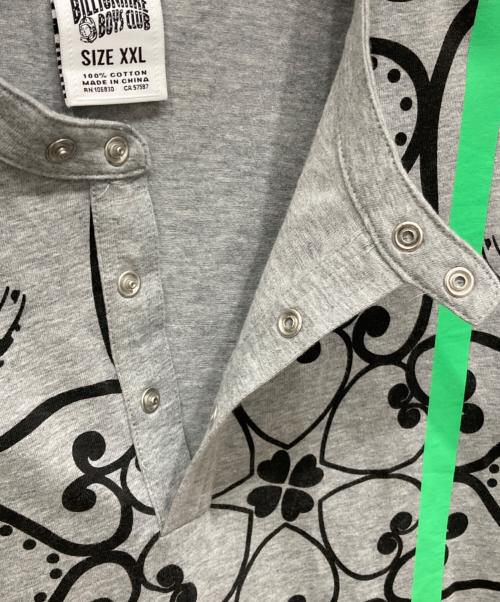 BILLIONAIRE BOYS CLUB（ビリオネアボーイズクラブ）BILLIONAIRE BOYS CLUB (ビリオネアボーイズクラブ) ペイズリーヘンリーネックTシャツ グレー サイズ:SIZE XXLの古着・服飾アイテム