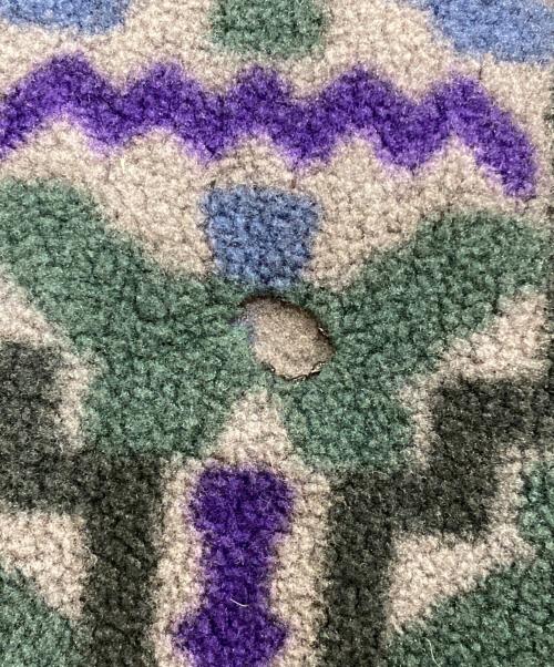 Patagonia（パタゴニア）Patagonia (パタゴニア) 90sテウェルチェ柄シンチラスナップT パープル×ネイビー サイズ:XLの古着・服飾アイテム