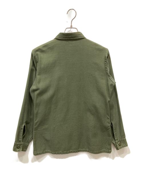 US ARMY（ユーエスアーミー）US ARMY (ユーエスアーミー) コットンサテンユーティリティシャツ オリーブ サイズ:不明の古着・服飾アイテム