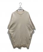 DRAWERドゥロワー）の古着「コットンツリ裏毛ショートスリーブプルオーバー」｜ベージュ