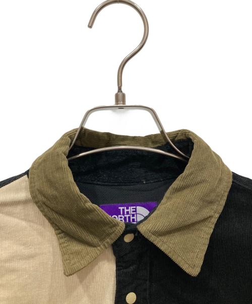 THE NORTHFACE PURPLELABEL（ザ・ノースフェイス パープルレーベル）THE NORTHFACE PURPLELABEL (ザ・ノースフェイス パープルレーベル) Organic Cotton Corduroy Panel Big Shirt オリーブ サイズ:SIZE Mの古着・服飾アイテム
