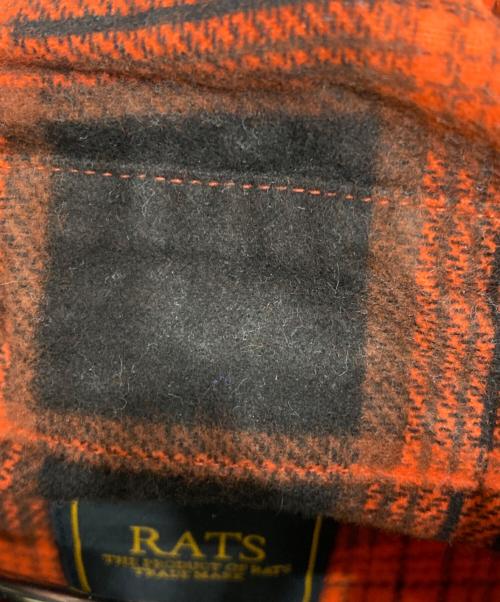 RATS（ラッツ）RATS (ラッツ) PRINT FLANNEL CHECK SHIRT オレンジ×ブラック サイズ:Ⅿの古着・服飾アイテム