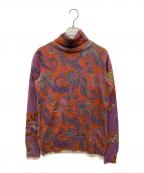 ETROエトロ）の古着「カシミヤブレンドタートルネックニット」｜ブラウン×パープル