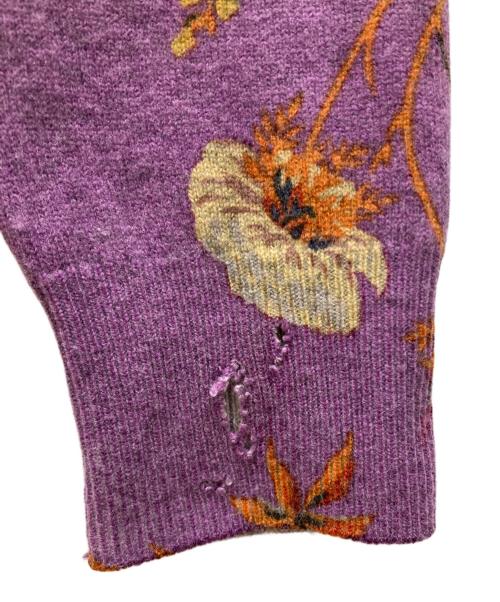 ETRO（エトロ）ETRO (エトロ) カシミヤブレンドタートルネックニット ブラウン×パープル サイズ:SIZE 44の古着・服飾アイテム