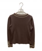 M'S GRACYエムズグレイシー）の古着「ポール釦配色ニット」｜ブラウン