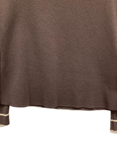 M'S GRACY（エムズグレイシー）M'S GRACY (エムズグレイシー) ポール釦配色ニット ブラウン サイズ:38の古着・服飾アイテム