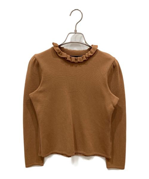M'S GRACY（エムズグレイシー）M'S GRACY (エムズグレイシー) フリルカラーニット ブラウン サイズ:38の古着・服飾アイテム