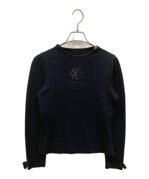 M'S GRACY（エムズグレイシー）M'S GRACY (エムズグレイシー) カメリアモチーフニット ブラック サイズ:38の古着・服飾アイテム