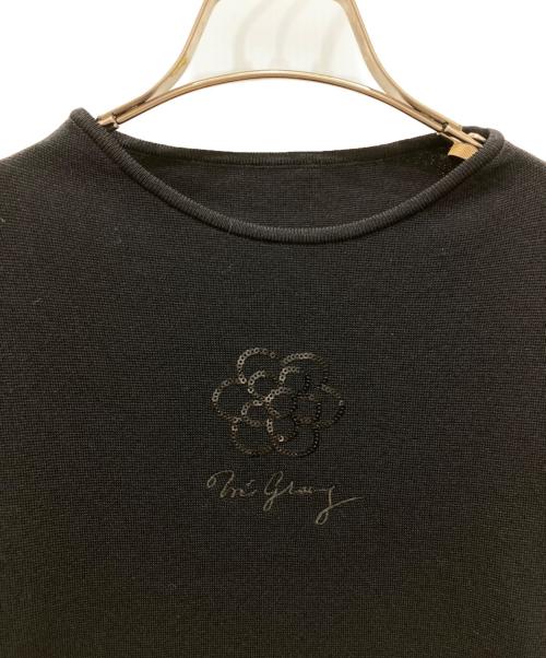 M'S GRACY（エムズグレイシー）M'S GRACY (エムズグレイシー) カメリアモチーフニット ブラック サイズ:38の古着・服飾アイテム