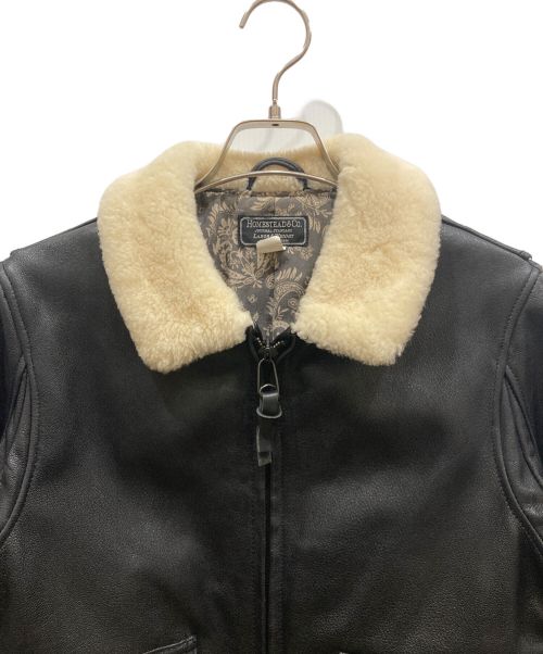 J.S HOMESTEAD（ジャーナルスタンダード ホームステッド）J.S HOMESTEAD (ジャーナルスタンダード ホームステッド) ゴートシュリンクレザーG-1ブルゾン ブラック サイズ:Mの古着・服飾アイテム