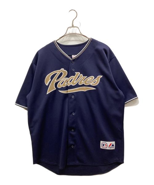 Majestic（マジェスティック）Majestic (マジェスティック) 90ｓベースボールシャツ ネイビー サイズ:XLの古着・服飾アイテム