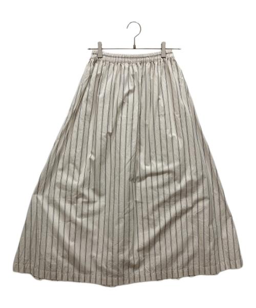 DEMYLEE（デミリー）DEMYLEE (デミリー) ストライプスカート ホワイト サイズ:freeの古着・服飾アイテム