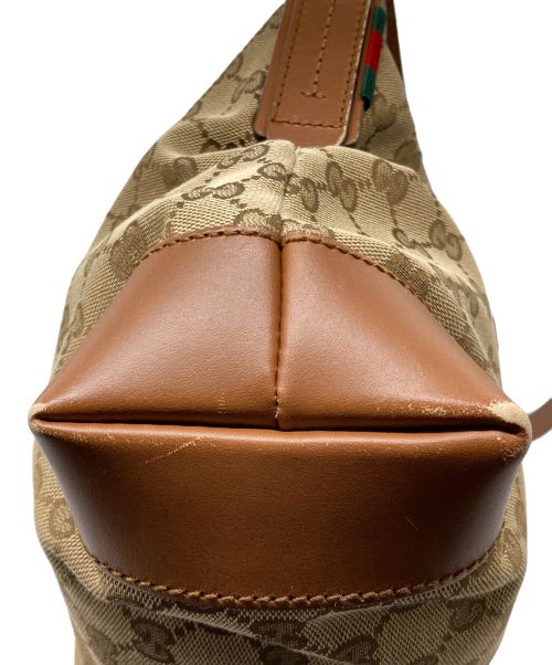 GUCCI（グッチ）GUCCI (グッチ) GGキャンバスショルダーバッグ ブラウンの古着・服飾アイテム