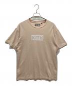 KITHキス）の古着「ボックスロゴTシャツ」｜ピンク