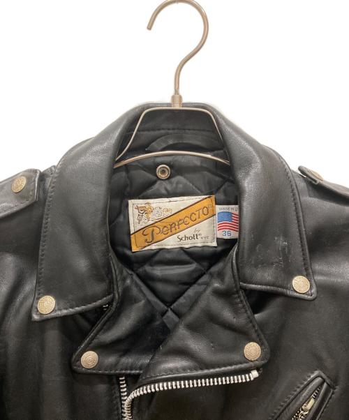 Schott（ショット）shott (ショット) ダブルライダースレザージャケット ブラック サイズ:36の古着・服飾アイテム