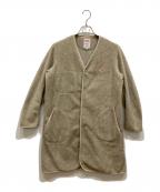 DANTONダントン）の古着「FLEECE COLLARLESS COAT」｜ベージュ