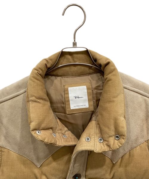 Ron Herman（ロンハーマン）Ron Herman (ロンハーマン) コーデュロイコンチョダウンジャケット ベージュ サイズ:Sの古着・服飾アイテム