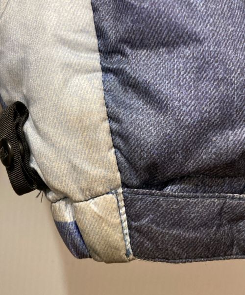 THE NORTH FACE（ザ ノース フェイス）THE NORTH FACE (ザ ノース フェイス) Supreme (シュプリーム) Bleached Denim Print Nuptse Jacket ブルー サイズ:Ⅿの古着・服飾アイテム