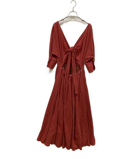 ETRE TOKYO（エトレトウキョウ）ETRE TOKYO (エトレトウキョウ) オープンバックリボンドレス ブラウン サイズ:SIZE Freeの古着・服飾アイテム