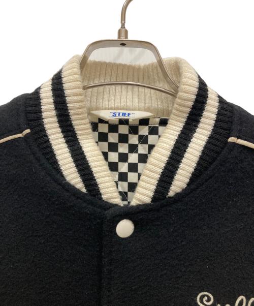 STIFF（スティッフ）STIFF (スティッフ) レザー切替スタジャン ブラック×ホワイト サイズ:SIZE Mの古着・服飾アイテム