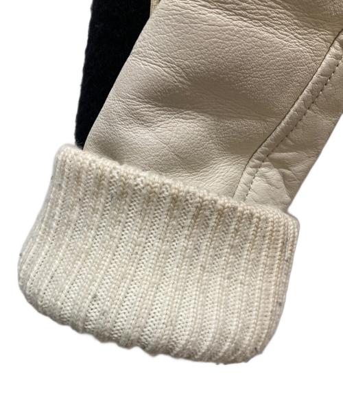 STIFF（スティッフ）STIFF (スティッフ) レザー切替スタジャン ブラック×ホワイト サイズ:SIZE Mの古着・服飾アイテム