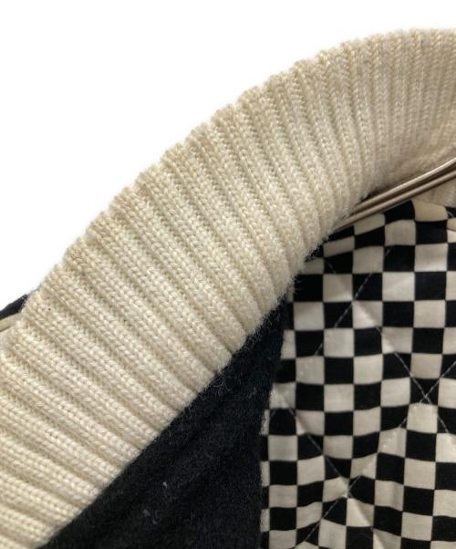 STIFF（スティッフ）STIFF (スティッフ) レザー切替スタジャン ブラック×ホワイト サイズ:SIZE Mの古着・服飾アイテム